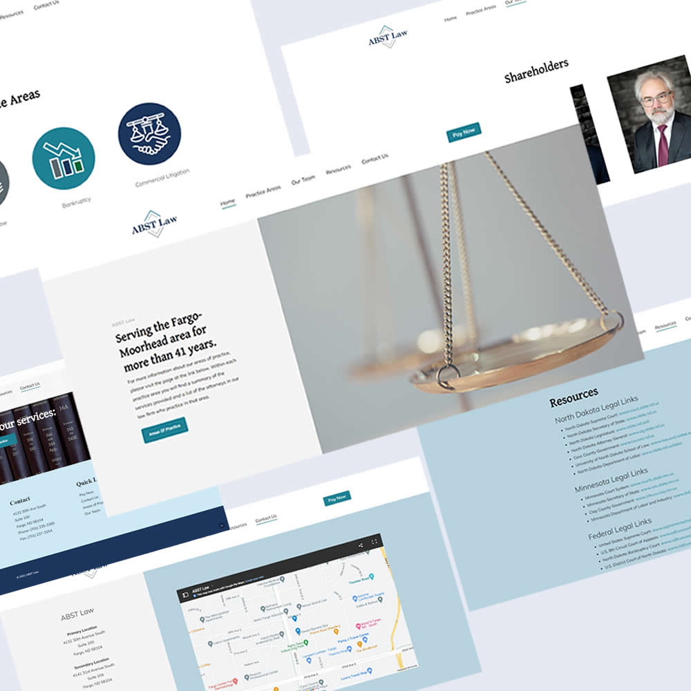Screenshots of the ABSTLaw.com website.